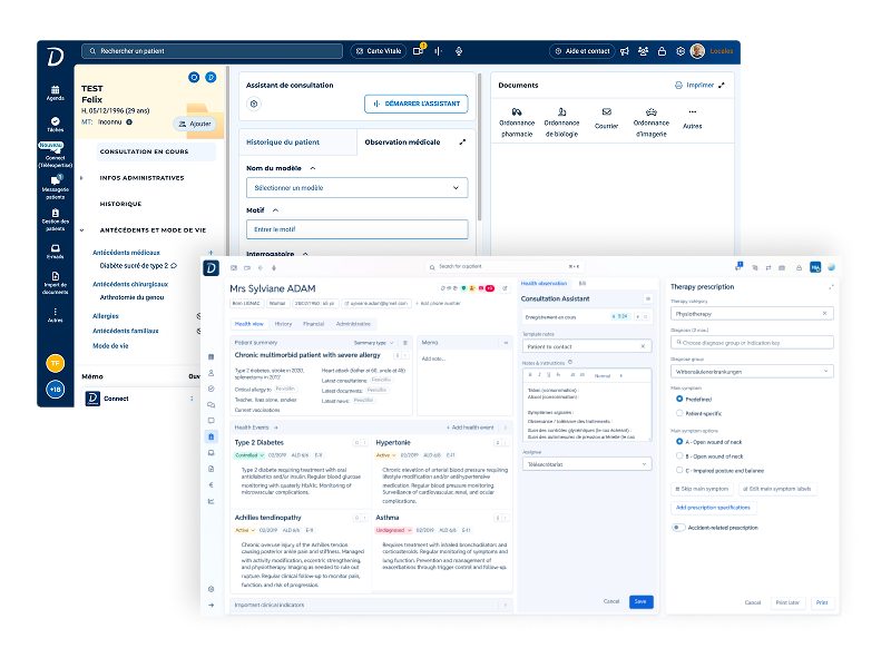 Case Study thumbnail - two versions of a doctor digital workspace, past and vision
