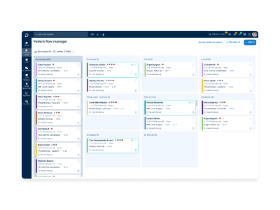 Case Study thumbnail - a screen representing a tool to manage patients in a medical structure